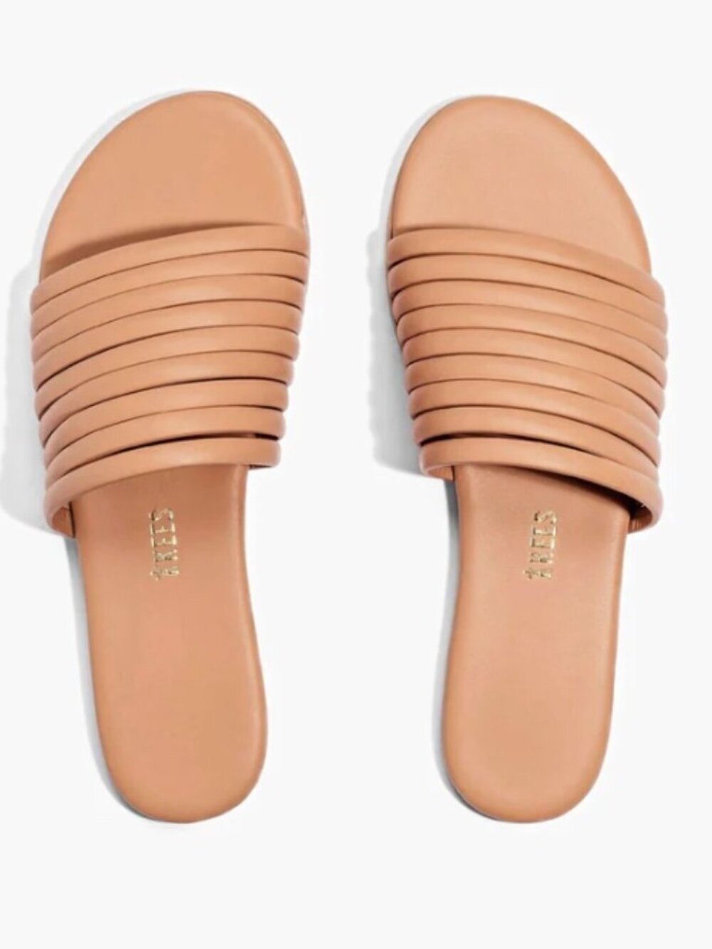 TKEES Caro in Pout Minimalist Brazilian Leather Slide Handcrafted Sandals